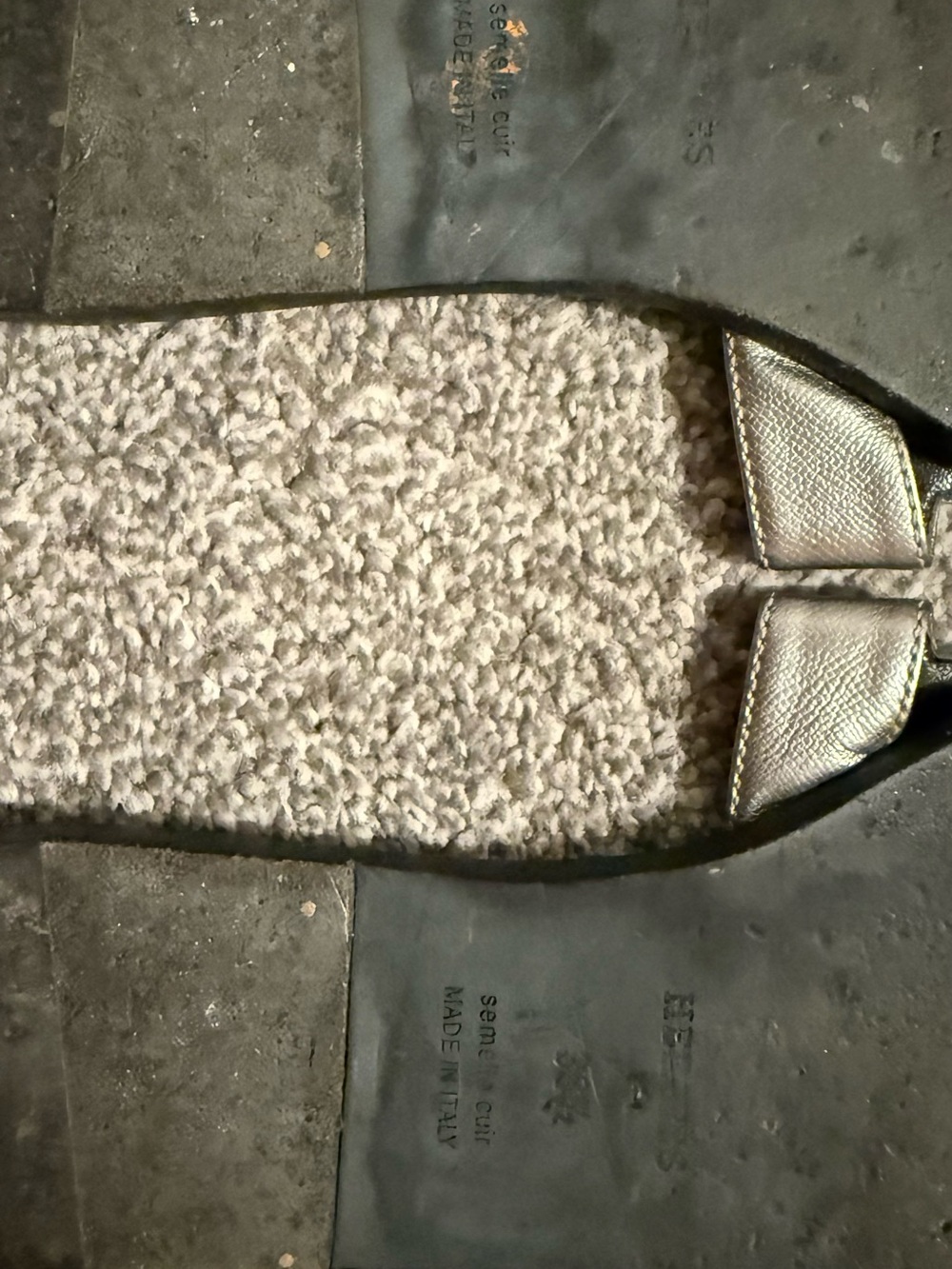 Hermès Metallic Silver Oran Slide Sandals - Picture 7 of 7